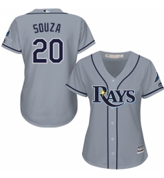 Women's Majestic Tampa Bay Rays #20 Steven Souza Replica Grey Road Cool Base MLB Jersey Women's Majestic Tampa Bay Rays #20 Steven Souza Replica Grey Road Cool Base MLB Jersey