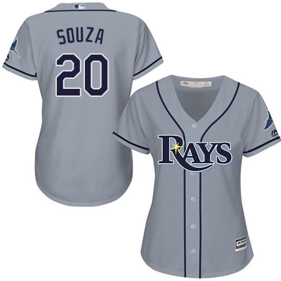 Women's Majestic Tampa Bay Rays #20 Steven Souza Replica Grey Road Cool Base MLB Jersey Women's Majestic Tampa Bay Rays #20 Steven Souza Replica Grey Road Cool Base MLB Jersey