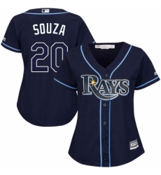 Women's Majestic Tampa Bay Rays #20 Steven Souza Replica Navy Blue Alternate Cool Base MLB Jersey Women's Majestic Tampa Bay Rays #20 Steven Souza Replica Navy Blue Alternate Cool Base MLB Jersey