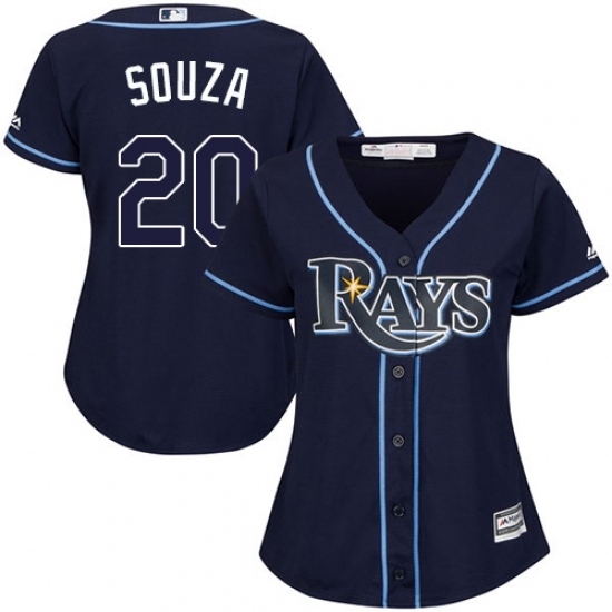 Women's Majestic Tampa Bay Rays #20 Steven Souza Replica Navy Blue Alternate Cool Base MLB Jersey Women's Majestic Tampa Bay Rays #20 Steven Souza Replica Navy Blue Alternate Cool Base MLB Jersey