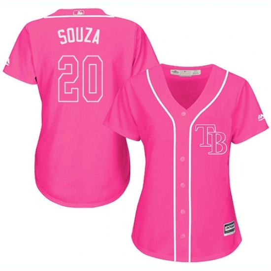 Women's Majestic Tampa Bay Rays #20 Steven Souza Replica Pink Fashion Cool Base MLB Jersey Women's Majestic Tampa Bay Rays #20 Steven Souza Replica Pink Fashion Cool Base MLB Jersey