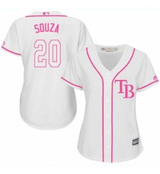 Women's Majestic Tampa Bay Rays #20 Steven Souza Replica White Fashion Cool Base MLB Jersey