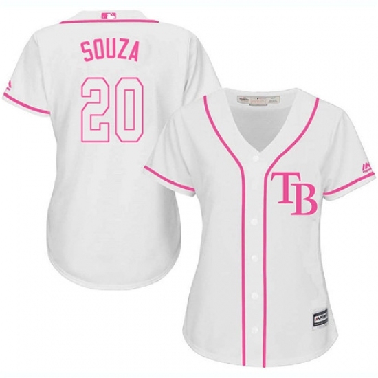 Women's Majestic Tampa Bay Rays #20 Steven Souza Replica White Fashion Cool Base MLB Jersey Women's Majestic Tampa Bay Rays #20 Steven Souza Replica White Fashion Cool Base MLB Jersey