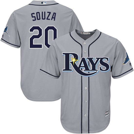 Youth Majestic Tampa Bay Rays #20 Steven Souza Authentic Grey Road Cool Base MLB Jersey Youth Majestic Tampa Bay Rays #20 Steven Souza Authentic Grey Road Cool Base MLB Jersey
