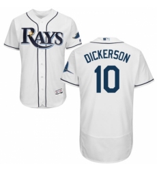 Men's Majestic Tampa Bay Rays #10 Corey Dickerson Home White Flexbase Authentic Collection MLB Jersey