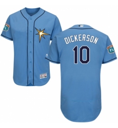 Men's Majestic Tampa Bay Rays #10 Corey Dickerson Light Blue Flexbase Authentic Collection MLB Jersey