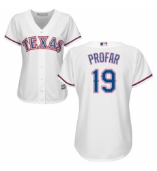 Women's Majestic Texas Rangers #19 Jurickson Profar Replica White Home Cool Base MLB Jersey