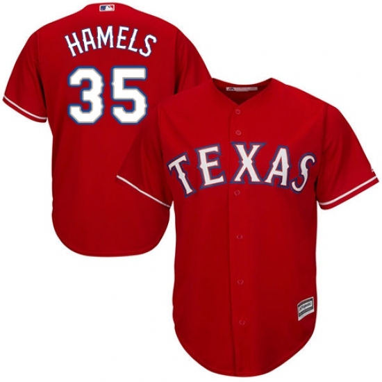 Men's Majestic Texas Rangers #35 Cole Hamels Replica Red Alternate Cool Base MLB Jersey Men's Majestic Texas Rangers #35 Cole Hamels Replica Red Alternate Cool Base MLB Jersey