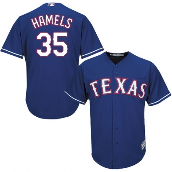 Men's Majestic Texas Rangers #35 Cole Hamels Replica Royal Blue Alternate 2 Cool Base MLB Jersey Men's Majestic Texas Rangers #35 Cole Hamels Replica Royal Blue Alternate 2 Cool Base MLB Jersey