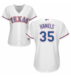 Women's Majestic Texas Rangers #35 Cole Hamels Replica White Home Cool Base MLB Jersey Women's Majestic Texas Rangers #35 Cole Hamels Replica White Home Cool Base MLB Jersey