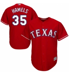 Youth Majestic Texas Rangers #35 Cole Hamels Authentic Red Alternate Cool Base MLB Jersey