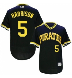 Men's Majestic Pittsburgh Pirates #5 Josh Harrison Black Flexbase Authentic Collection Cooperstown MLB Jersey