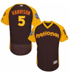 Men's Majestic Pittsburgh Pirates #5 Josh Harrison Brown 2016 All-Star National League BP Authentic Collection Flex Base MLB Jersey