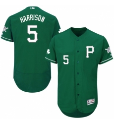 Men's Majestic Pittsburgh Pirates #5 Josh Harrison Green Celtic Flexbase Authentic Collection MLB Jersey