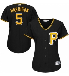 Women's Majestic Pittsburgh Pirates #5 Josh Harrison Replica Black Alternate Cool Base MLB Jersey