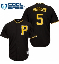 Youth Majestic Pittsburgh Pirates #5 Josh Harrison Authentic Black Alternate Cool Base MLB Jersey