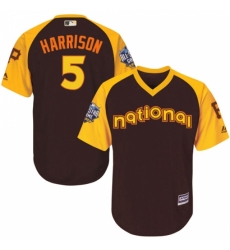 Youth Majestic Pittsburgh Pirates #5 Josh Harrison Authentic Brown 2016 All-Star National League BP Cool Base MLB Jersey