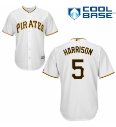 Youth Majestic Pittsburgh Pirates #5 Josh Harrison Replica White Home Cool Base MLB Jersey