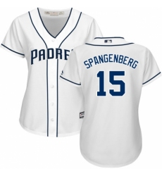 Women's Majestic San Diego Padres #15 Cory Spangenberg Replica White Home Cool Base MLB Jersey