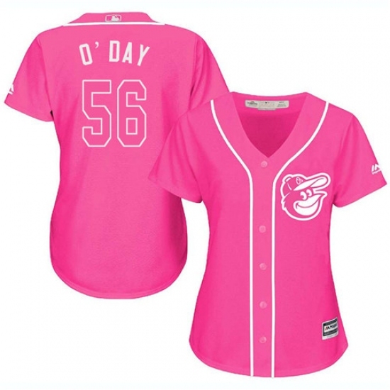 Women's Majestic Baltimore Orioles #56 Darren O'Day Replica Pink Fashion Cool Base MLB Jersey Women's Majestic Baltimore Orioles #56 Darren O'Day Replica Pink Fashion Cool Base MLB Jersey