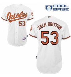 Men's Majestic Baltimore Orioles #53 Zach Britton Replica White Home Cool Base MLB Jersey