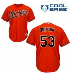 Youth Majestic Baltimore Orioles #53 Zach Britton Replica Orange Alternate Cool Base MLB Jersey