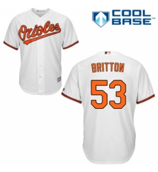 Youth Majestic Baltimore Orioles #53 Zach Britton Replica White Home Cool Base MLB Jersey