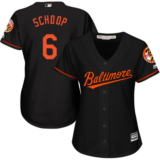 Women's Majestic Baltimore Orioles #6 Jonathan Schoop Replica Black Alternate Cool Base MLB Jersey Women's Majestic Baltimore Orioles #6 Jonathan Schoop Replica Black Alternate Cool Base MLB Jersey