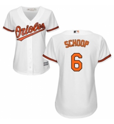Women's Majestic Baltimore Orioles #6 Jonathan Schoop Replica White Home Cool Base MLB Jersey
