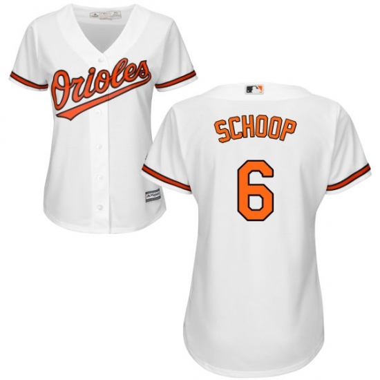 Women's Majestic Baltimore Orioles #6 Jonathan Schoop Replica White Home Cool Base MLB Jersey Women's Majestic Baltimore Orioles #6 Jonathan Schoop Replica White Home Cool Base MLB Jersey