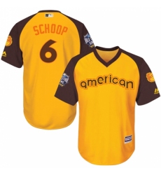 Youth Majestic Baltimore Orioles #6 Jonathan Schoop Authentic Yellow 2016 All-Star American League BP Cool Base MLB Jersey