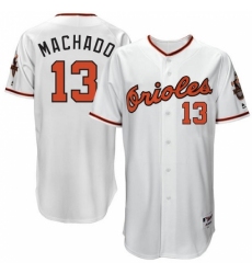 Men's Majestic Baltimore Orioles #13 Manny Machado Replica White 1966 Turn Back The Clock MLB Jersey
