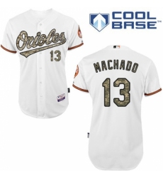 Men's Majestic Baltimore Orioles #13 Manny Machado Replica White USMC Cool Base MLB Jersey