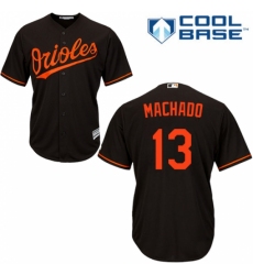 Youth Majestic Baltimore Orioles #13 Manny Machado Replica Black Alternate Cool Base MLB Jersey