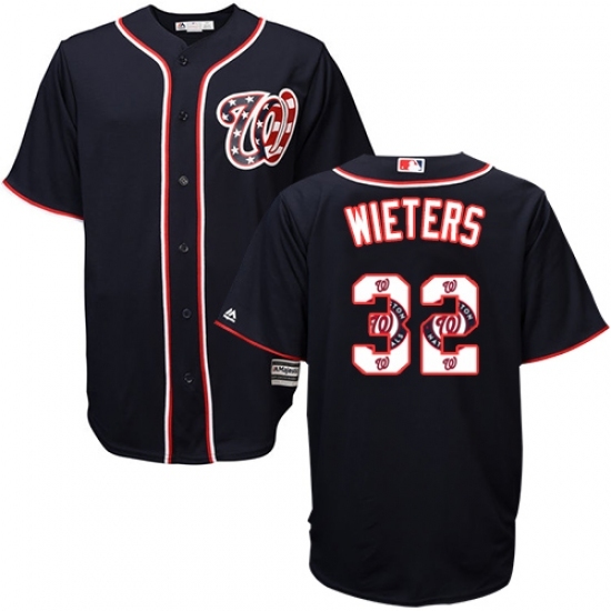 Men's Majestic Washington Nationals #32 Matt Wieters Authentic Navy Blue Team Logo Fashion Cool Base MLB Jersey Men's Majestic Washington Nationals #32 Matt Wieters Authentic Navy Blue Team Logo Fashion Cool Base MLB Jersey