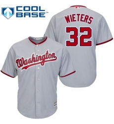 Youth Majestic Washington Nationals #32 Matt Wieters Replica Grey Road Cool Base MLB Jersey