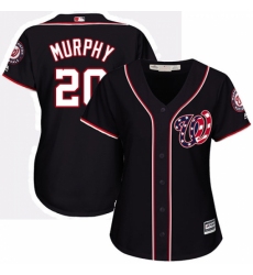 Women's Majestic Washington Nationals #20 Daniel Murphy Replica Navy Blue Alternate 2 Cool Base MLB Jersey
