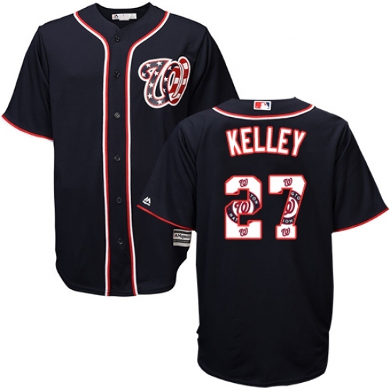 Men's Majestic Washington Nationals #27 Shawn Kelley Authentic Navy Blue Team Logo Fashion Cool Base MLB Jersey Men's Majestic Washington Nationals #27 Shawn Kelley Authentic Navy Blue Team Logo Fashion Cool Base MLB Jersey