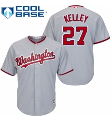 Men's Majestic Washington Nationals #27 Shawn Kelley Replica Grey Road Cool Base MLB Jersey Men's Majestic Washington Nationals #27 Shawn Kelley Replica Grey Road Cool Base MLB Jersey