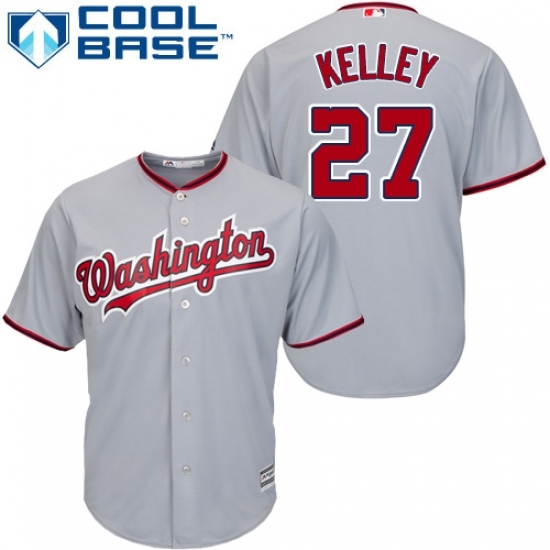 Men's Majestic Washington Nationals #27 Shawn Kelley Replica Grey Road Cool Base MLB Jersey Men's Majestic Washington Nationals #27 Shawn Kelley Replica Grey Road Cool Base MLB Jersey