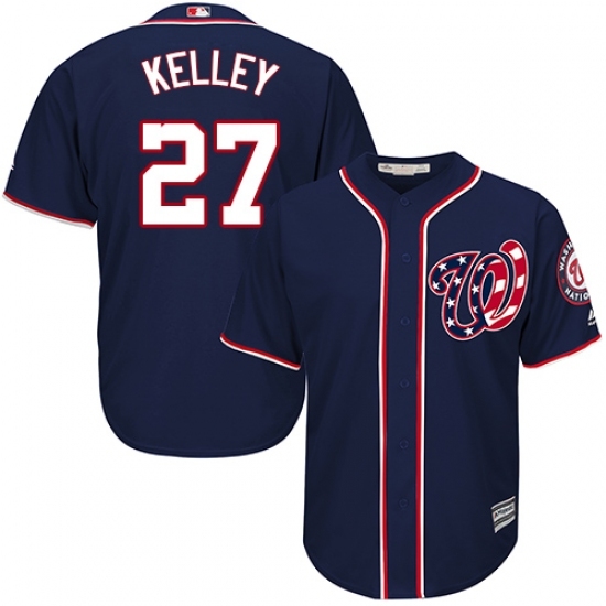 Men's Majestic Washington Nationals #27 Shawn Kelley Replica Navy Blue Alternate 2 Cool Base MLB Jersey Men's Majestic Washington Nationals #27 Shawn Kelley Replica Navy Blue Alternate 2 Cool Base MLB Jersey
