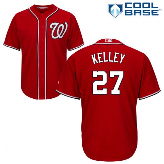 Men's Majestic Washington Nationals #27 Shawn Kelley Replica Red Alternate 1 Cool Base MLB Jersey Men's Majestic Washington Nationals #27 Shawn Kelley Replica Red Alternate 1 Cool Base MLB Jersey