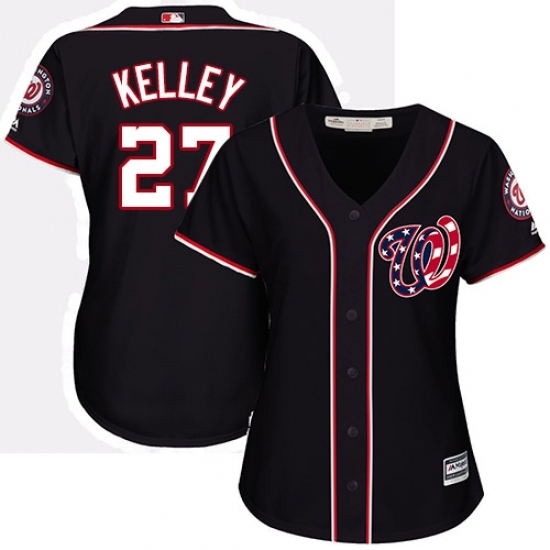Women's Majestic Washington Nationals #27 Shawn Kelley Replica Navy Blue Alternate 2 Cool Base MLB Jersey Women's Majestic Washington Nationals #27 Shawn Kelley Replica Navy Blue Alternate 2 Cool Base MLB Jersey