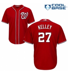 Youth Majestic Washington Nationals #27 Shawn Kelley Authentic Red Alternate 1 Cool Base MLB Jersey
