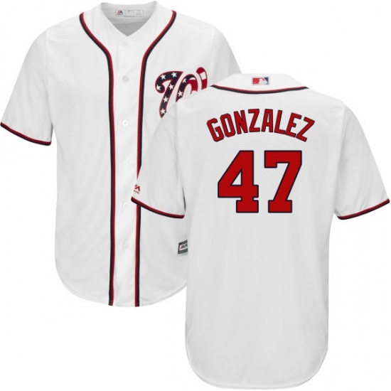 Men's Majestic Washington Nationals #47 Gio Gonzalez Replica White Home Cool Base MLB Jersey Men's Majestic Washington Nationals #47 Gio Gonzalez Replica White Home Cool Base MLB Jersey