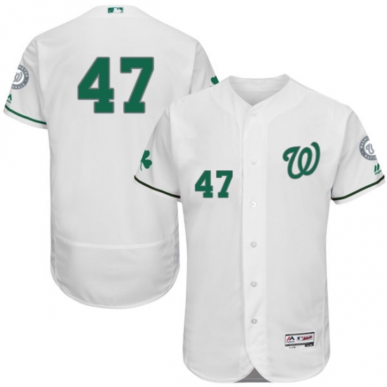 Men's Majestic Washington Nationals #47 Gio Gonzalez White Celtic Flexbase Authentic Collection MLB Jersey Men's Majestic Washington Nationals #47 Gio Gonzalez White Celtic Flexbase Authentic Collection MLB Jersey