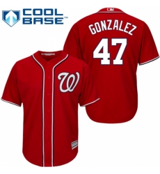 Youth Majestic Washington Nationals #47 Gio Gonzalez Replica Red Alternate 1 Cool Base MLB Jersey Youth Majestic Washington Nationals #47 Gio Gonzalez Replica Red Alternate 1 Cool Base MLB Jersey