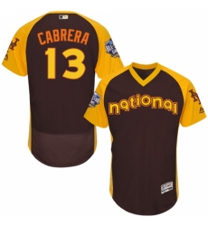 Men's Majestic New York Mets #13 Asdrubal Cabrera Brown 2016 All-Star National League BP Authentic Collection Flex Base MLB Jersey