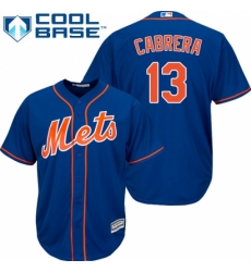 Men's Majestic New York Mets #13 Asdrubal Cabrera Replica Royal Blue Alternate Home Cool Base MLB Jersey
