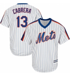 Men's Majestic New York Mets #13 Asdrubal Cabrera Replica White Alternate Cool Base MLB Jersey